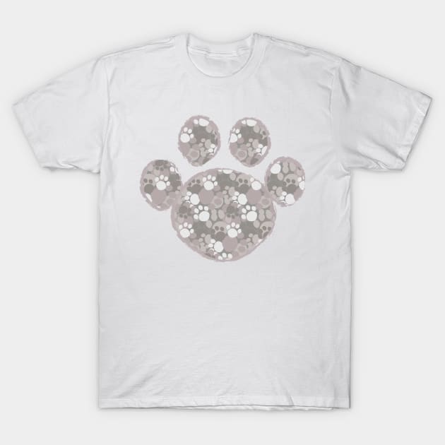 Paw print with camouflage pattern T-Shirt by CraftCloud